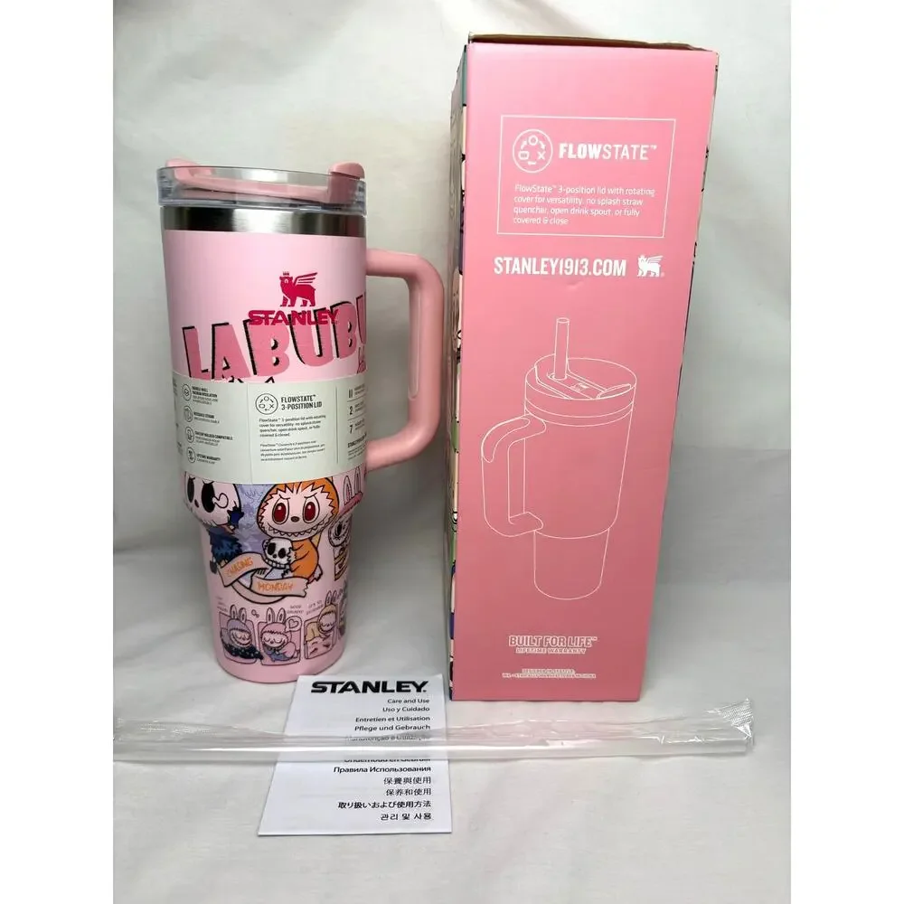 Custom Labubu Pink Stanley Quencher 2.0 Tumbler 40 oz - Picture 2 of 9